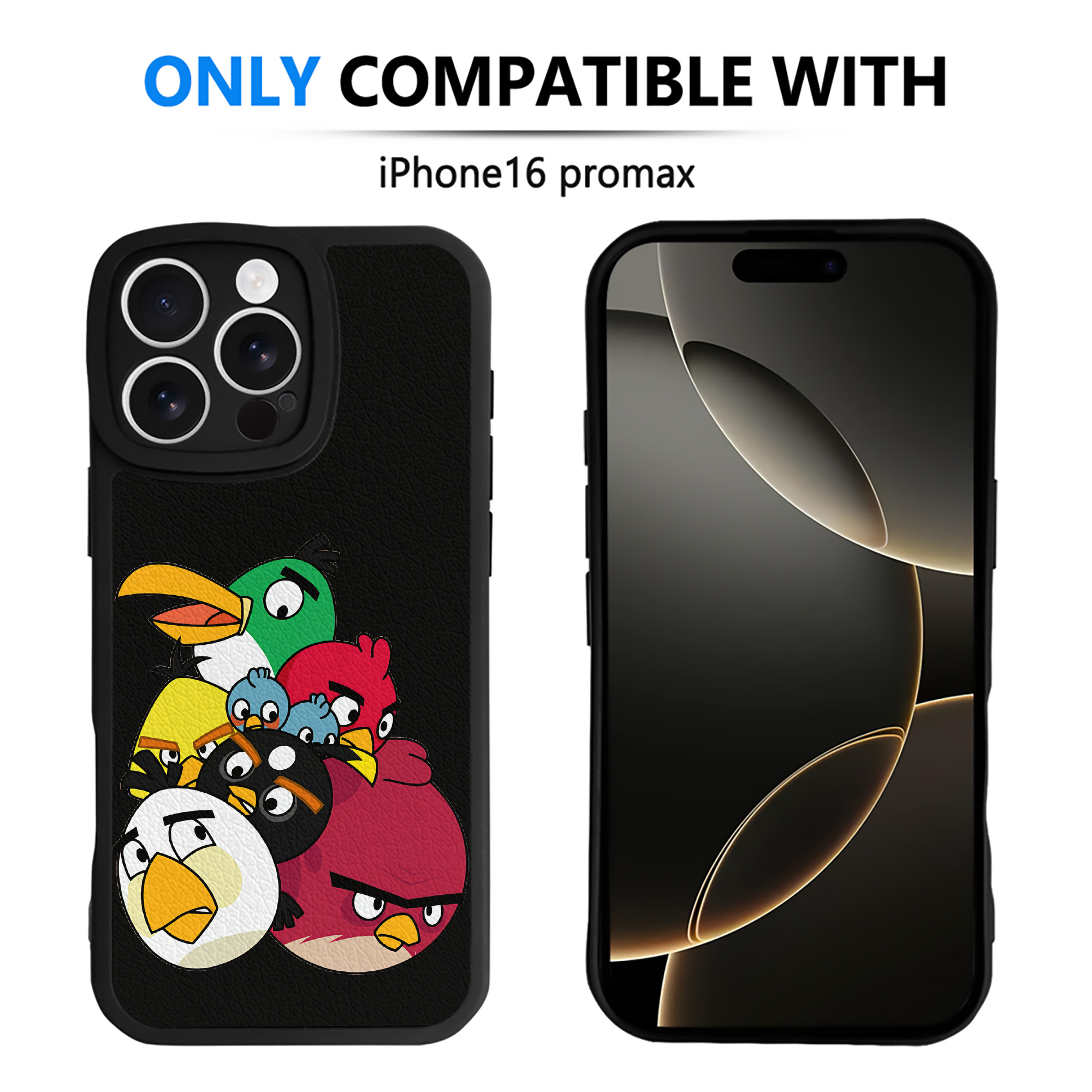 （画像用） Angry Birds アングリーバード 【iPhone 16シリーズ対応】シリコンスマホケース（レザー調） 材質：シリコン